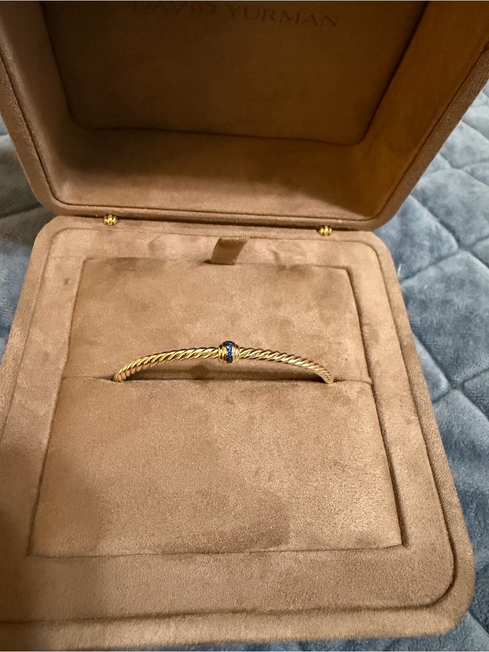 David Yurman Cablespira Bracelet with Sapphire